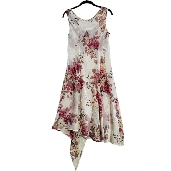 Vintage 90s Cowl Neck Dress Asymmetric Beaded Sequin Feminine Romantic - Picture 9 of 9